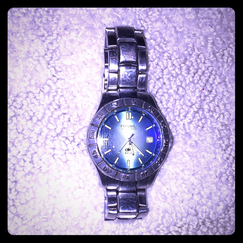 Silver Fossil Watch